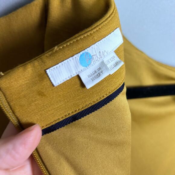 Boden dress size 8 Petite mustard yellow sheath work office tailored - Picture 10 of 10